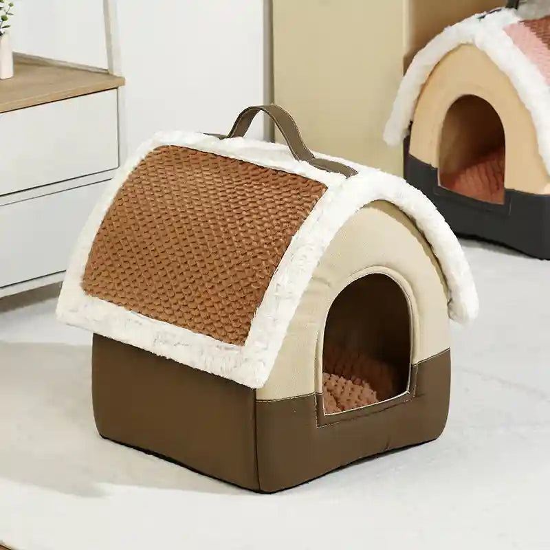 Cuccia Casetta con Cuscino Removibile per Cani e Gatti by Dog Moda