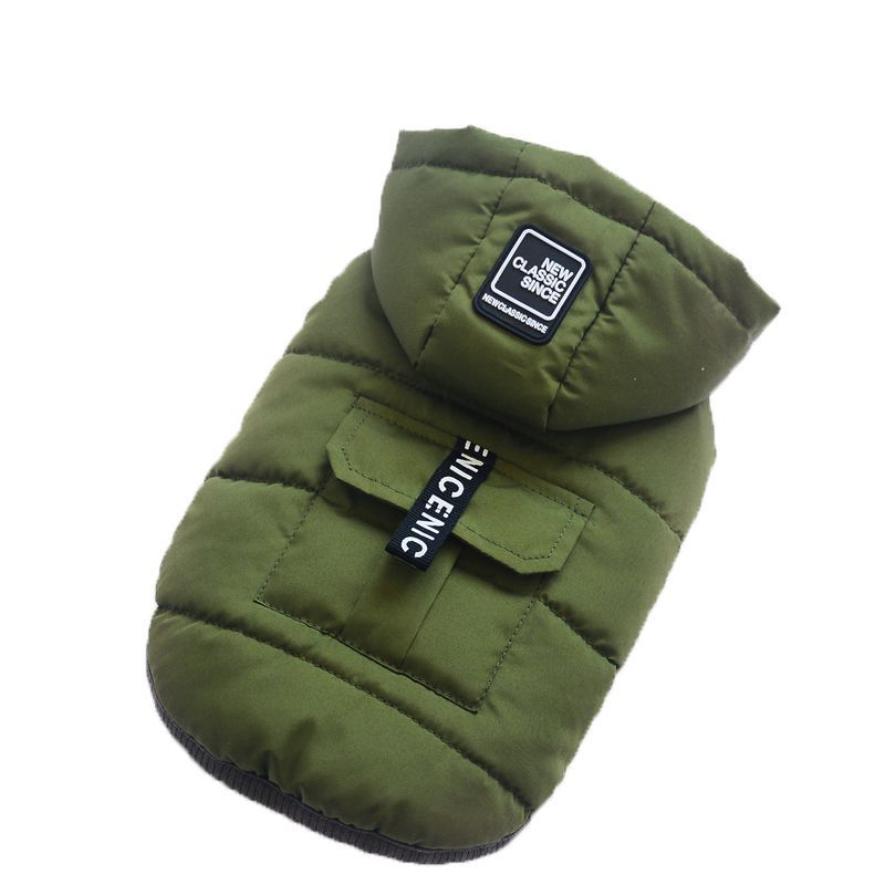 Dog Down Jacket with Removable Hood "Nice" Decorative Pocket