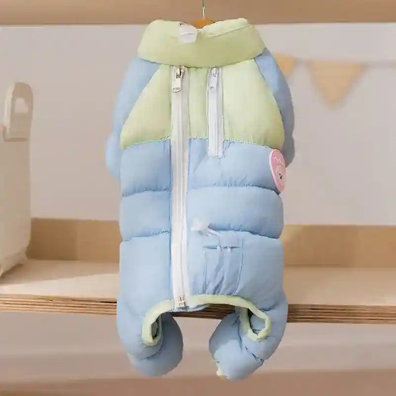 Autumn And Winter Dog High-end Macaron Thickened Zipper Bear Warm Four-legged Cotton-padded Jacket, Cat Cotton-padded Jacket, Pet Clothes by Dog Moda