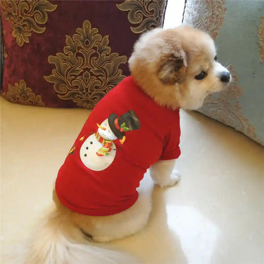 Maglia Natale Rossa con Pupazzo di Neve per Cani e Gatti by Dog Moda