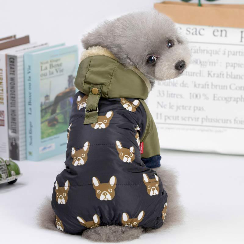 French Bulldog Dog Jumpsuit Coat with Fleece Lining