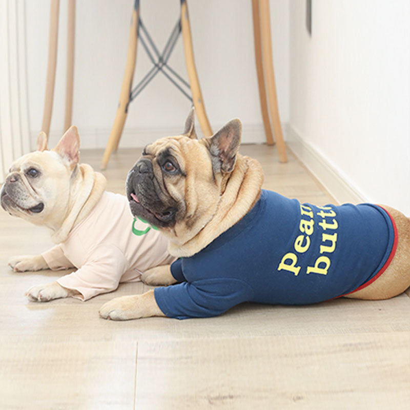 Maglietta per Cani "Cheese" e "Peanut Butter" – Ideale per Bulldog