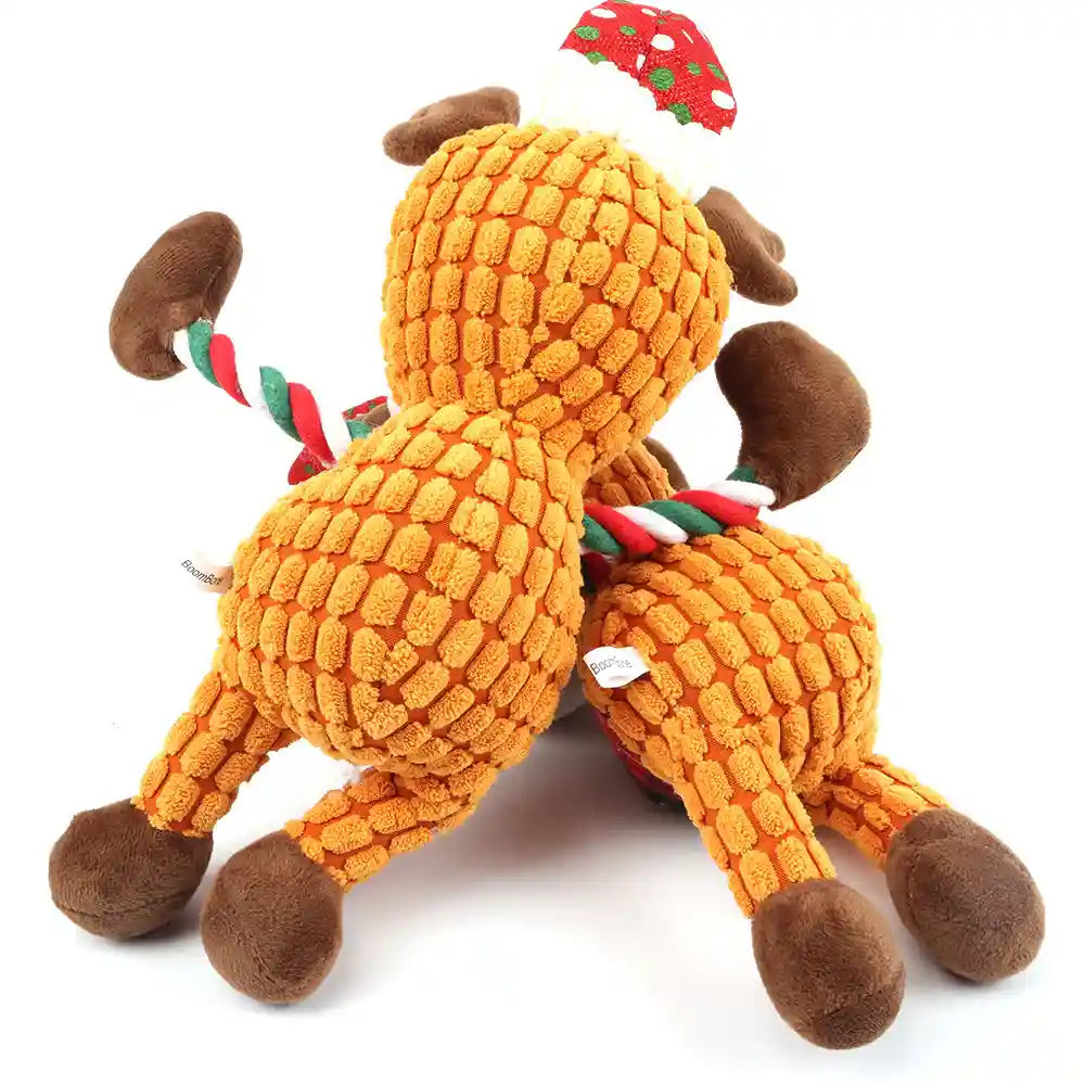 Gioco Renna Natale Cani Gatti - Peluche Sonoro con Corda by Dog Moda