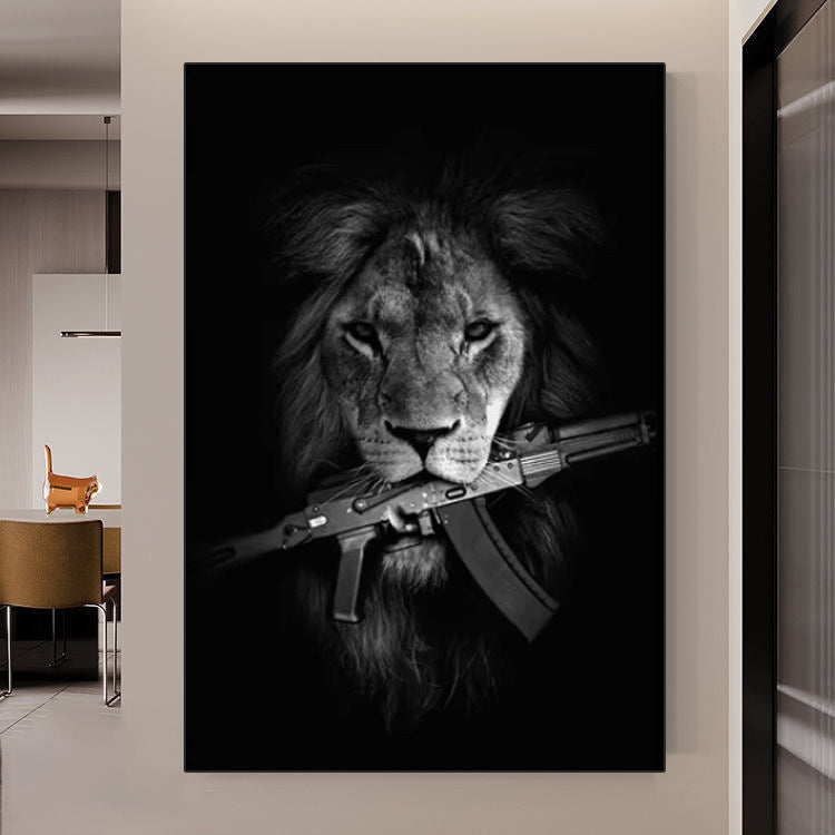 Stampa Artistica Doberman con Pistola - Poster Moderno