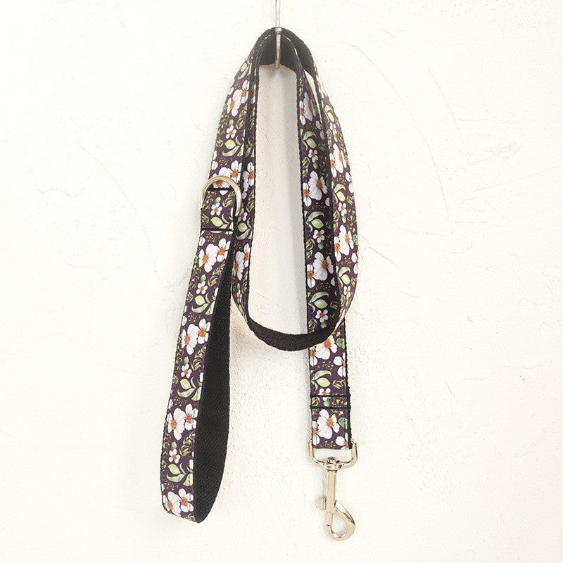 Set Guinzaglio e Collare con Papillon in Morbido Tessuto Denim – Modello Sunnyflower - Dog Moda