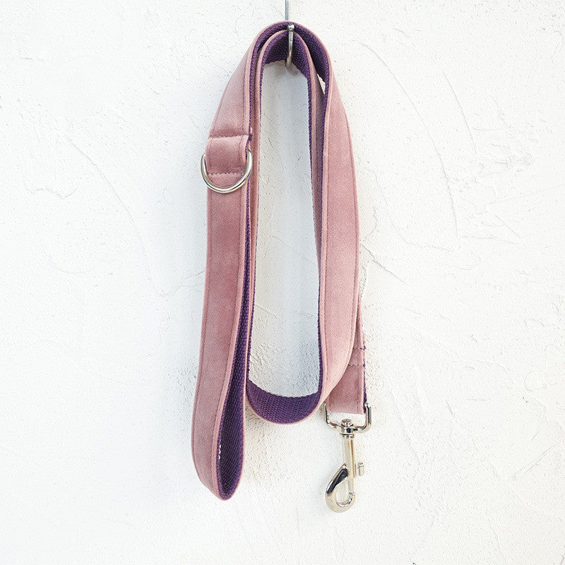 Lilac Velvet Leash and Collar Set - "Lilac" Model