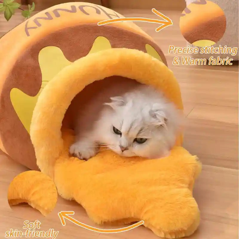 Honey Jar Cat Bed - Memory Foam Cave Bed