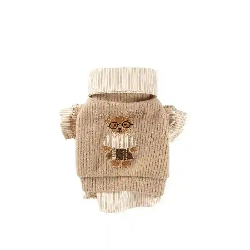 Maglione Preppy Stratificato per Cani - Elegante Velluto by Dog Moda