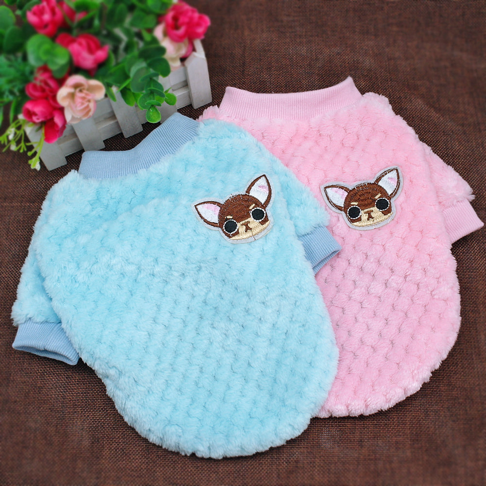 "Pie de Poule" Fleece Dog Sweater - Elegance and Warmth for Your Little Friends 