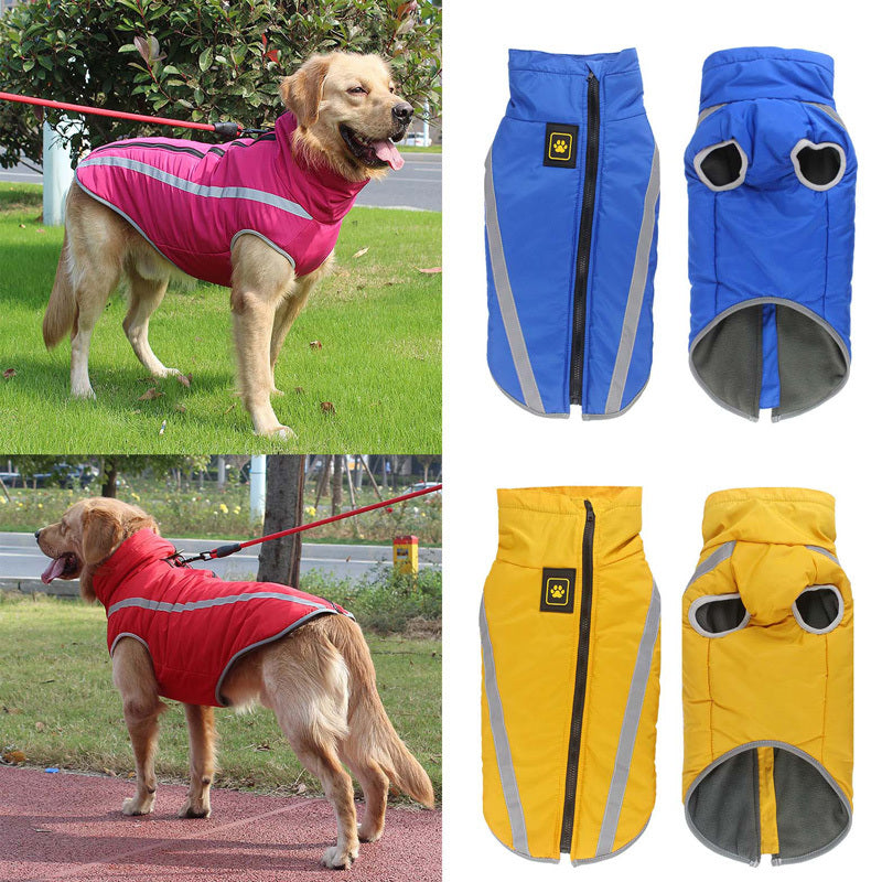 Easy to wear reflective and padded fleece dog jacket