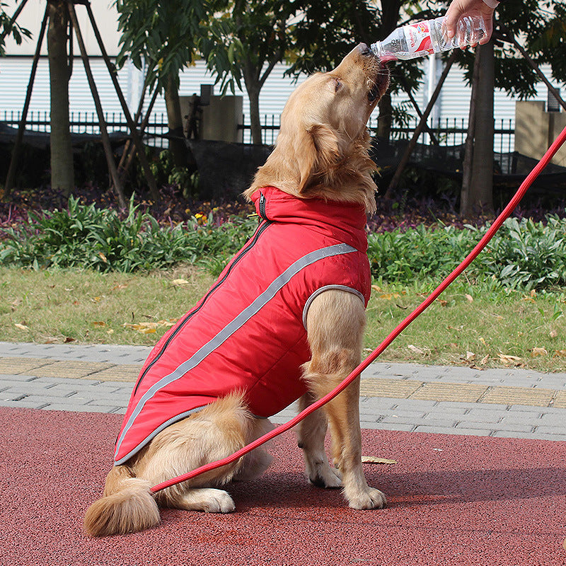 Easy to wear reflective and padded fleece dog jacket