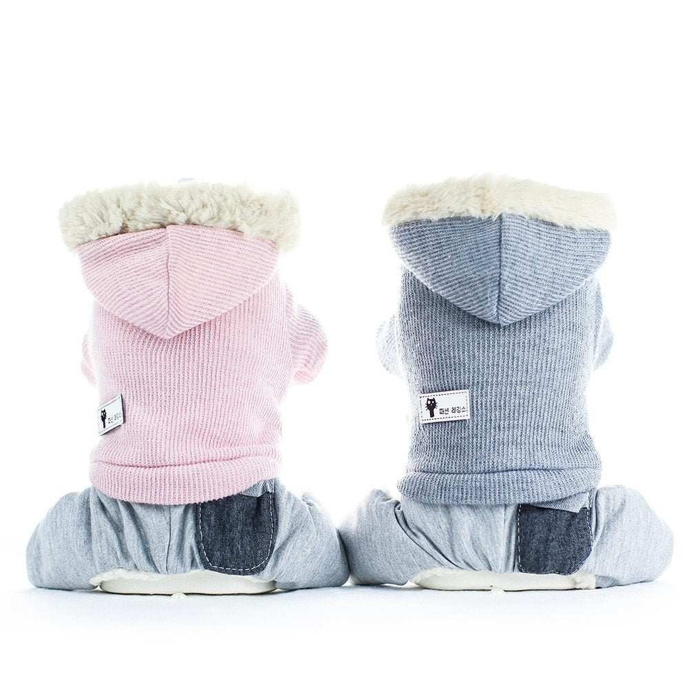 Fleece Dog Jumpsuit with Hood - "Koko" Model