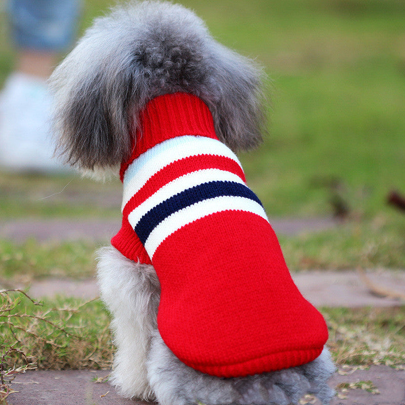 "Indianapolis" Striped Giraffe Dog Sweater, Warm and Stretchy