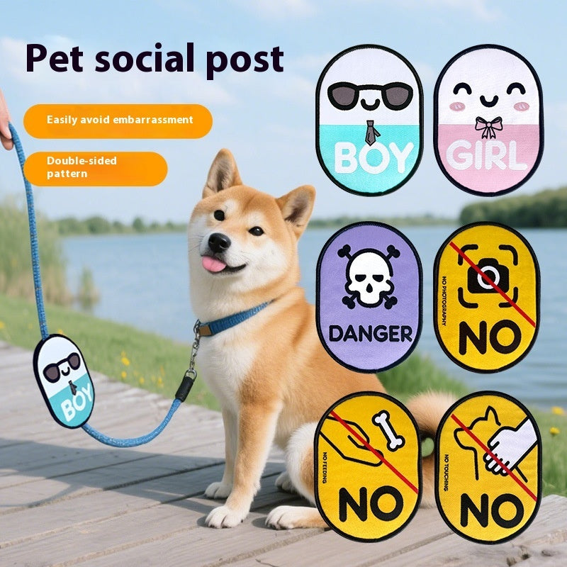 Plaques d'identification pour laisse - Messages pour chiens