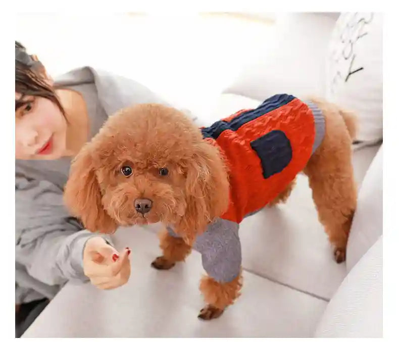 Maglione Cani Treccia Pile - Doppio Taschino Caldo by Dog Moda