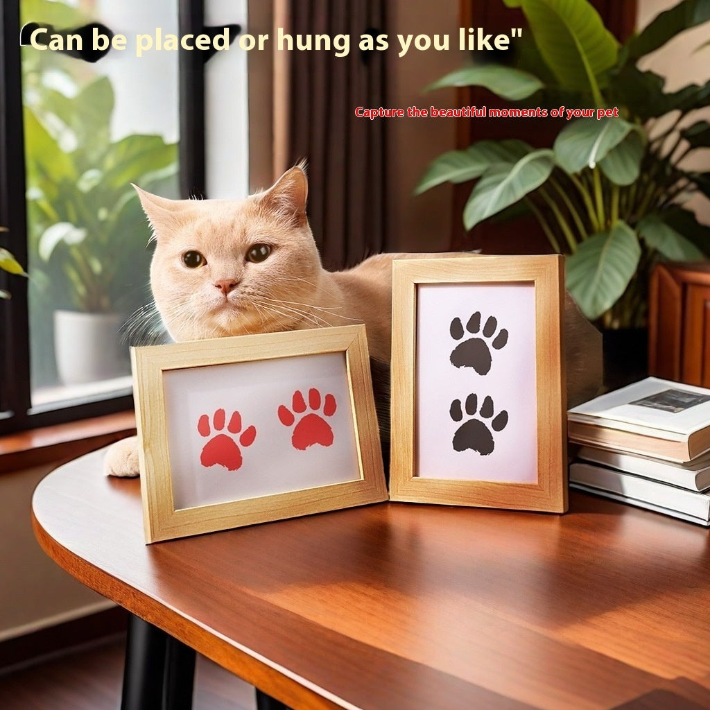 Quadretto Impronta Cane o Gatto con Kit Timbro Incluso