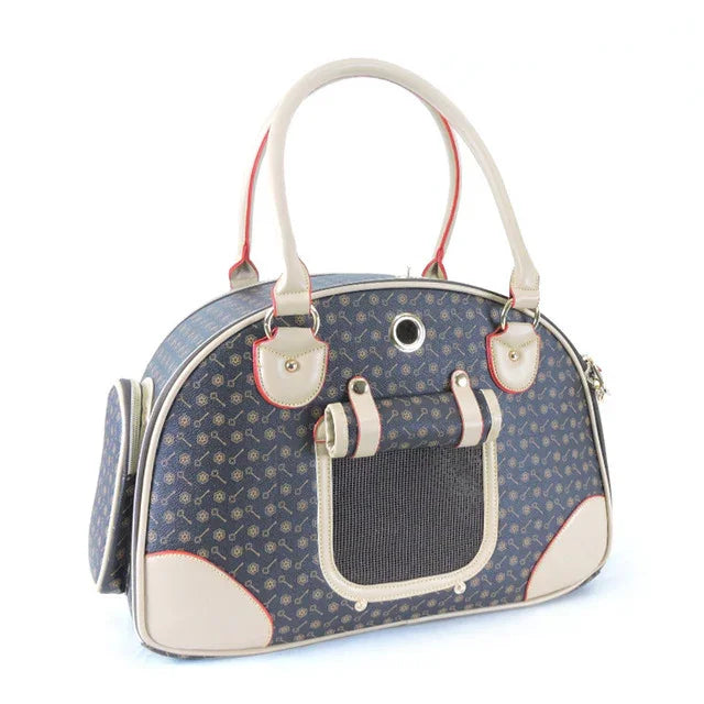 Lyxig bärväska i konstläder för små hundar och katter