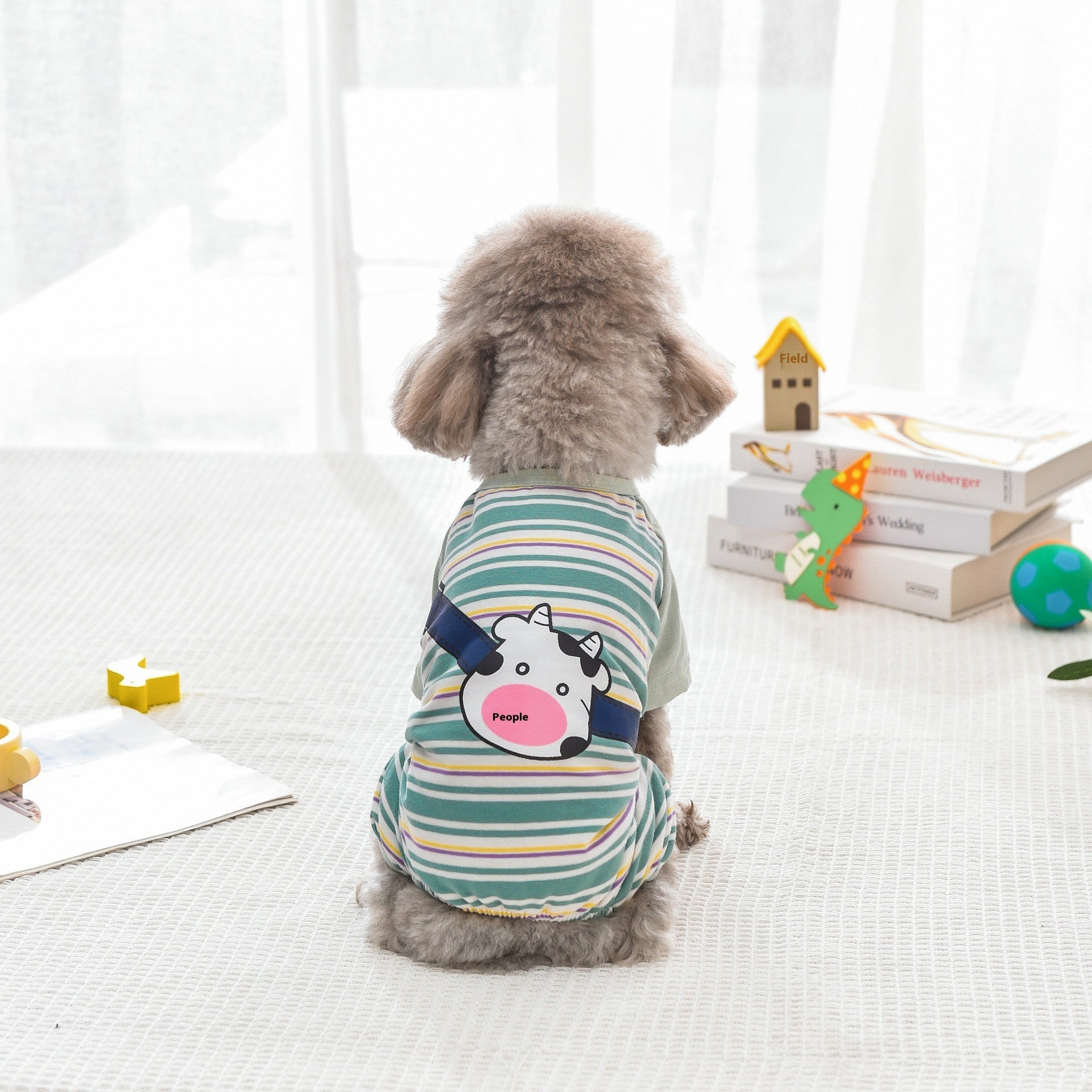 Pigiamino "Sweet Cow" a Righe per Cani - Dolcezza e Comfort Notturno - Dog Moda