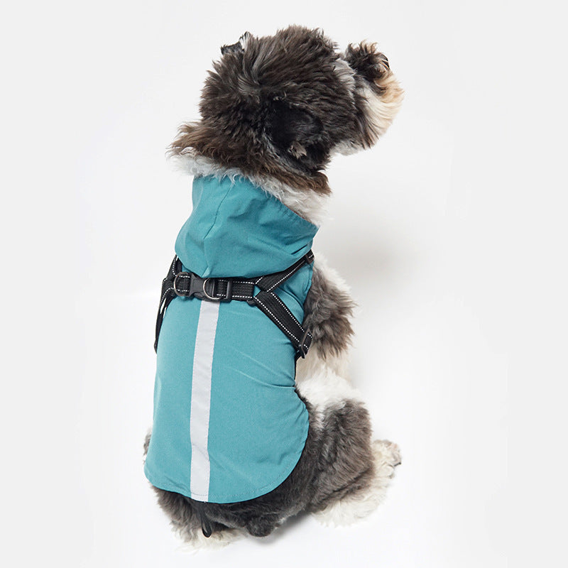 Impermeabile per Cani Modello "Cloudy" con Pettorina Integrata e Chiusura in Velcro - Dog Moda