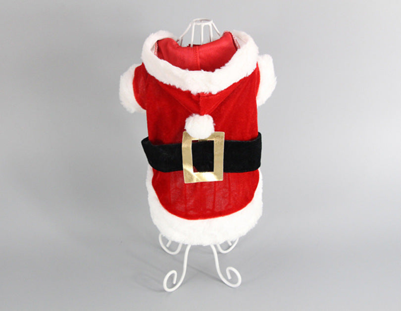 Cappottino di Natale in Velluto Rosso per Cani con Dettagli in Pile
