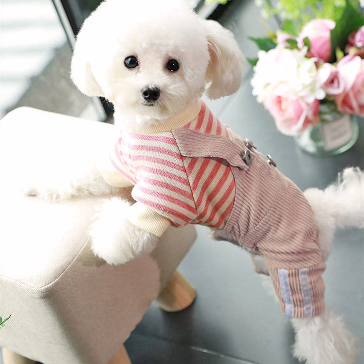 Tutina 4 Zampe Cani - Salopette Righe Caldo Inverno by Dog Moda