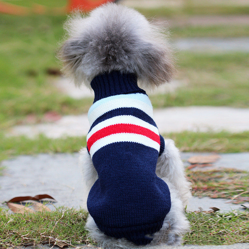 "Indianapolis" Striped Giraffe Dog Sweater, Warm and Stretchy