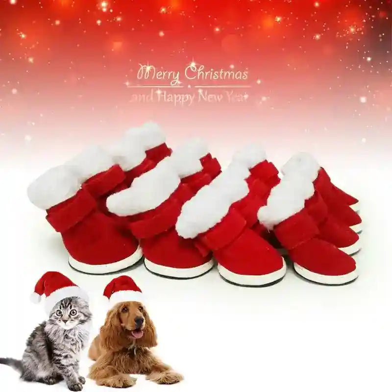 Scarpette Natalizie per Cani Rosse Antiscivolo by Dog Moda