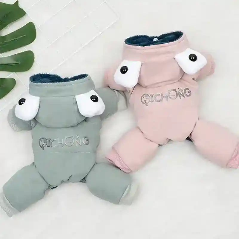 Abrigo para Perro 4 Patas Qichong - Capucha Nieve Invierno