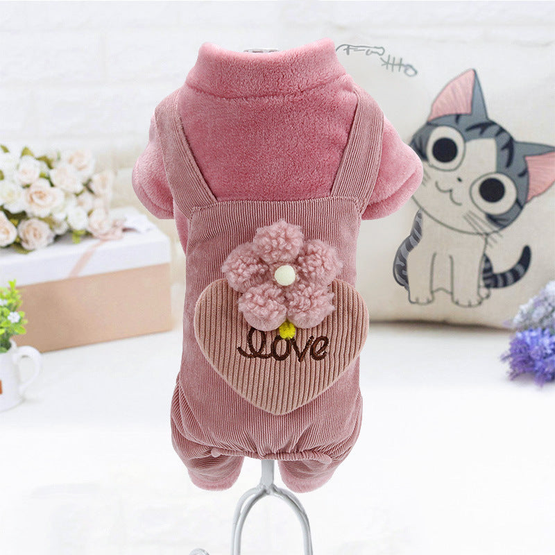 Bichon Dog Fleece Jumpsuit "Love" Model