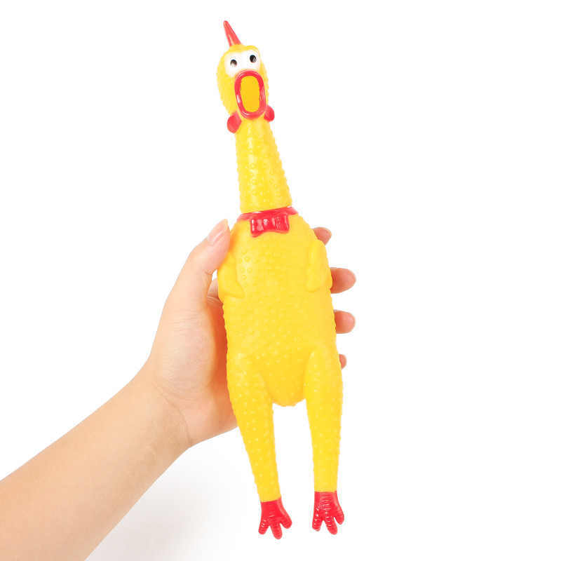 Dog Toy "Screaming Chicken" - Yellow Chicken Sound Anti-Stress