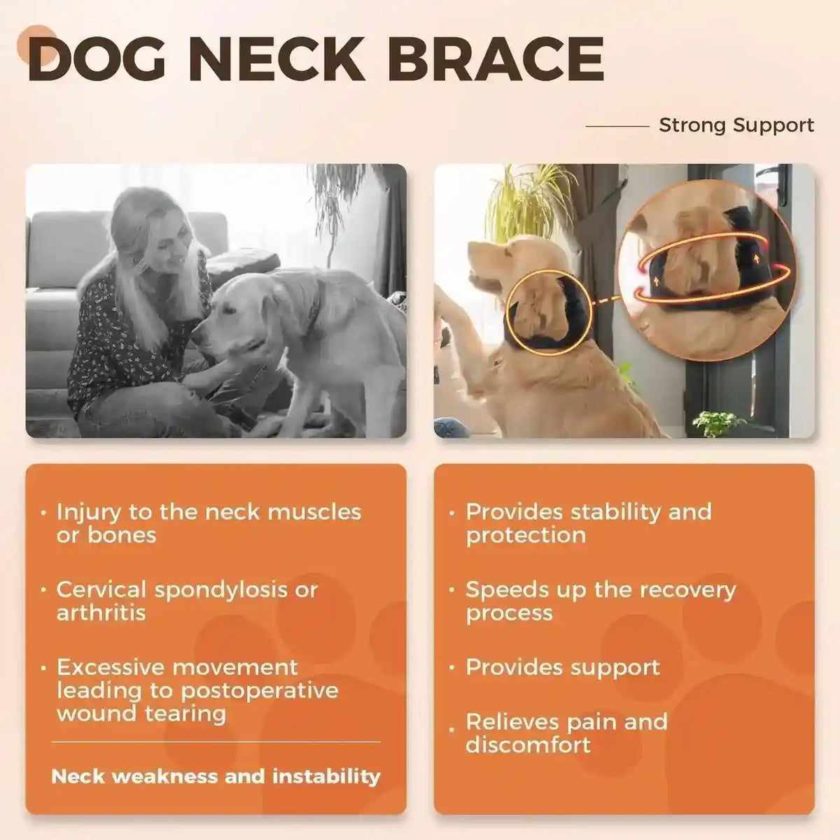 Collare Ortopedico per Cani - Supporto Cervicale Forte Antileccamento by Dog Moda