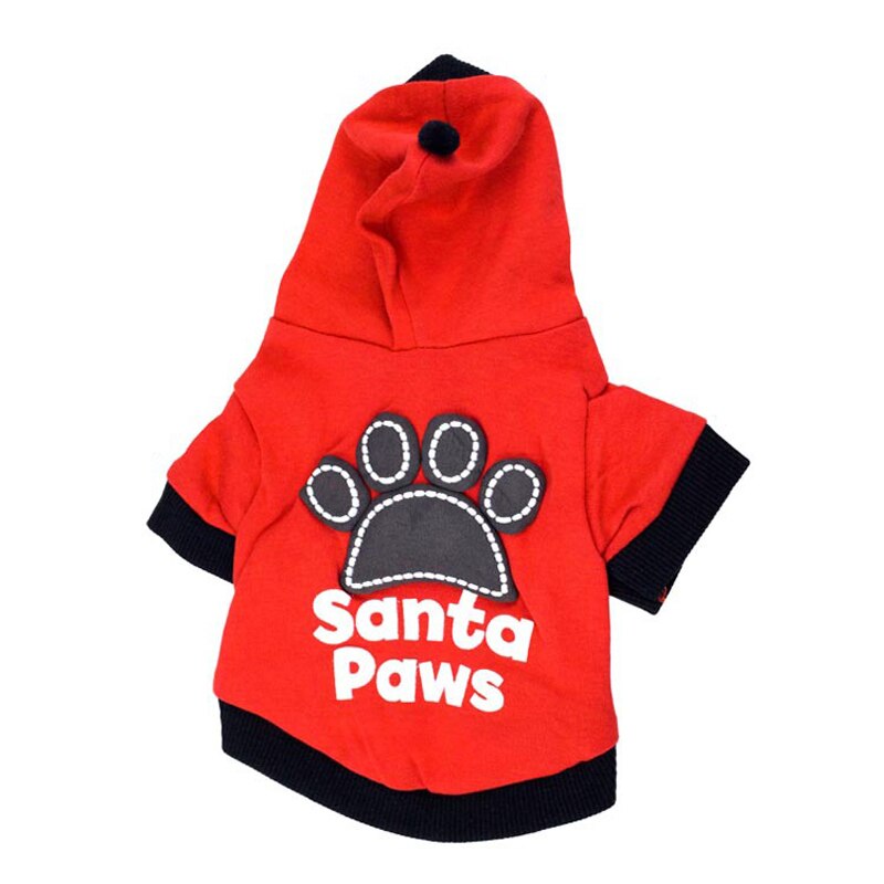 Felpa Natalizia Santa Paws per Cani con Cappuccio