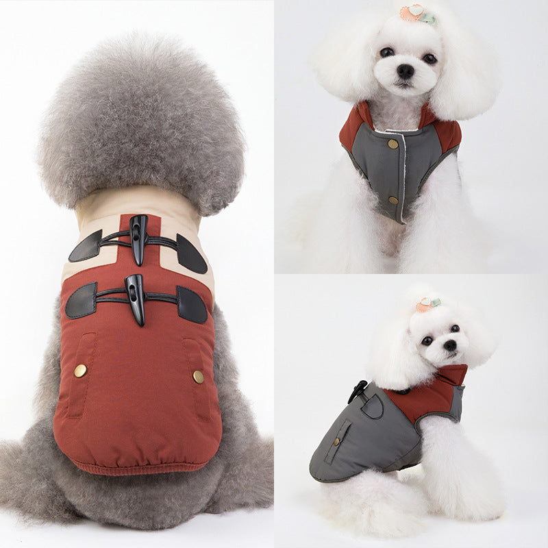 Sleeveless Dog Coat - Buttons, Pockets