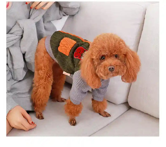 Maglione Cani Treccia Pile - Doppio Taschino Caldo by Dog Moda