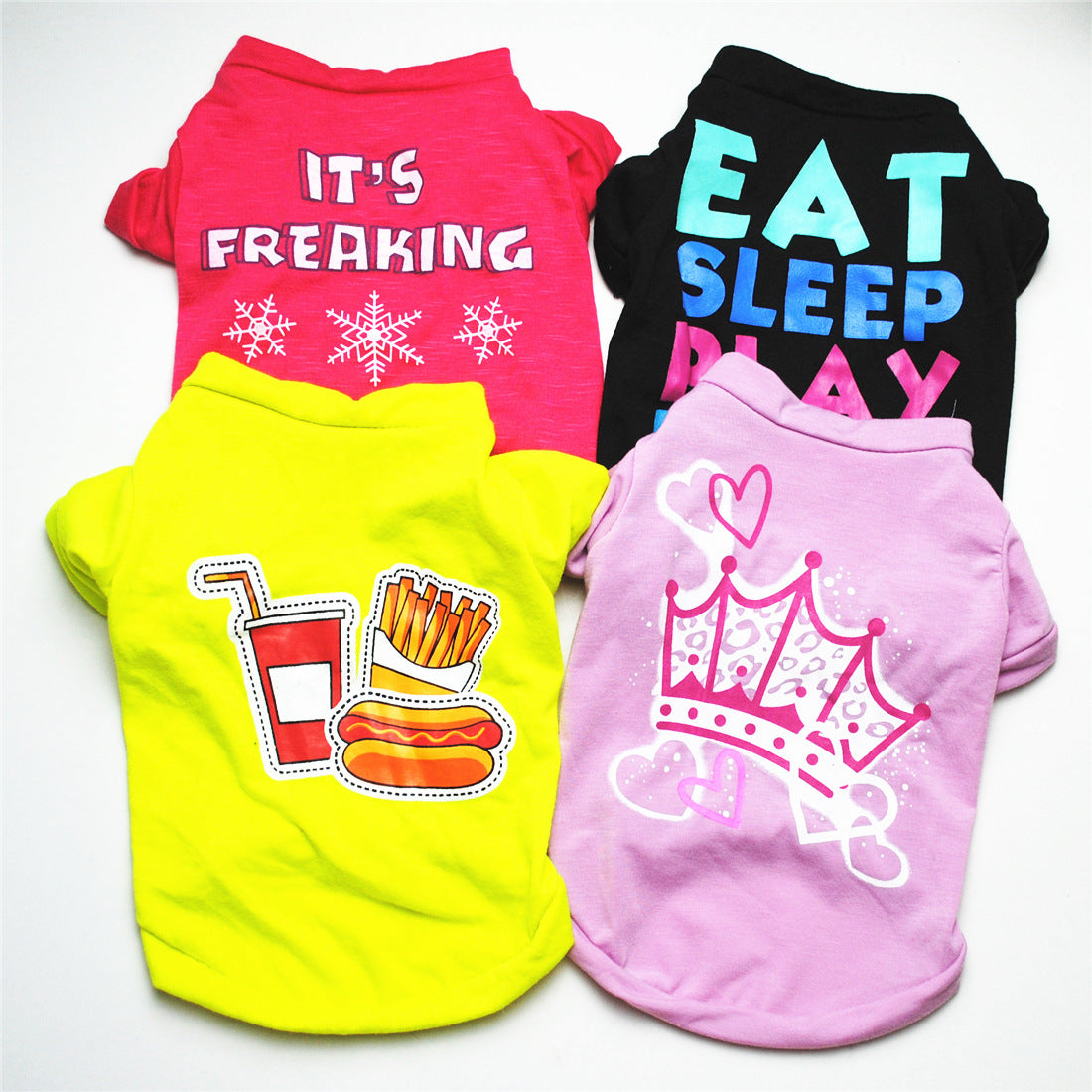 Small Dog Short Sleeve T-Shirt with Colorful Prints – Comfort and Style for Your Four-Legged Friend