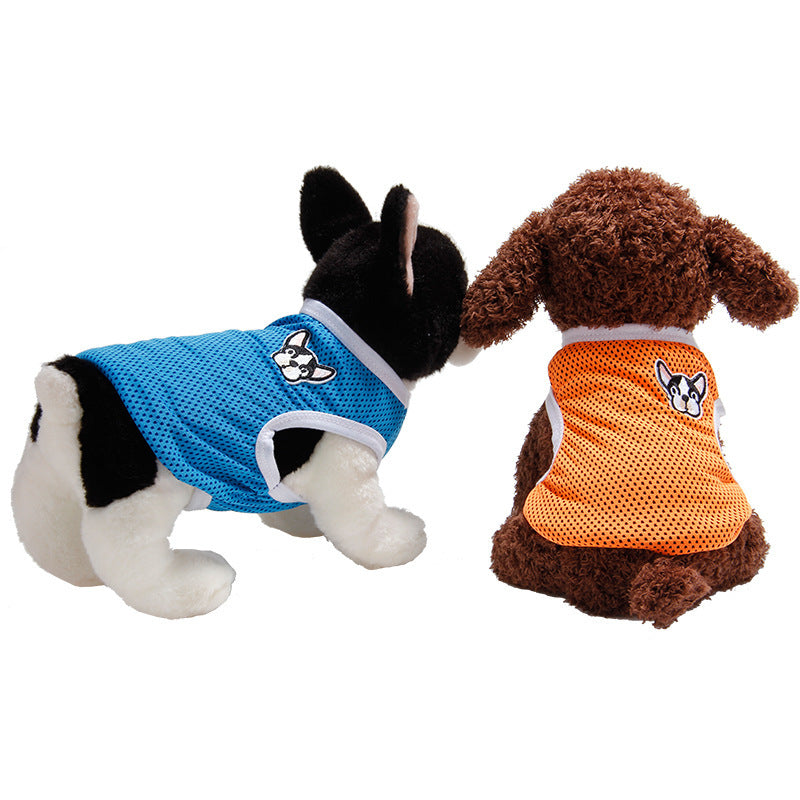 Breathable Dog Vest with "Bulldog" Embroidery