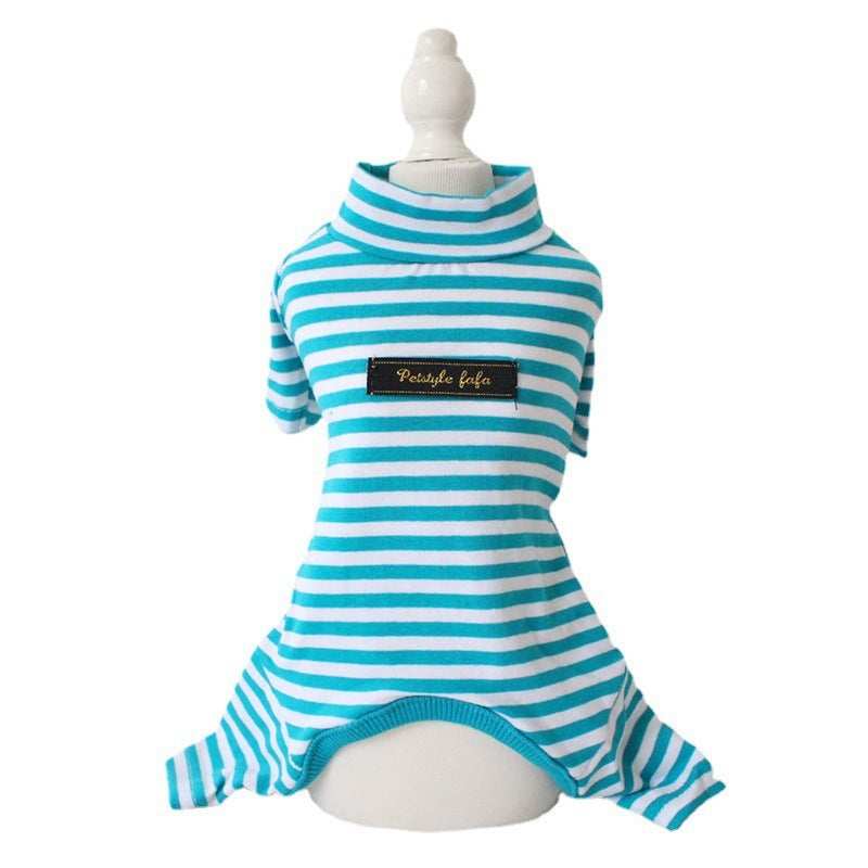 Striped Four Paws Dog Pajama Suit – Soft Cotton
