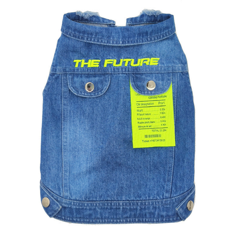 Set aus Jeansbluse und Weste für Hunde, Modell „Punch“