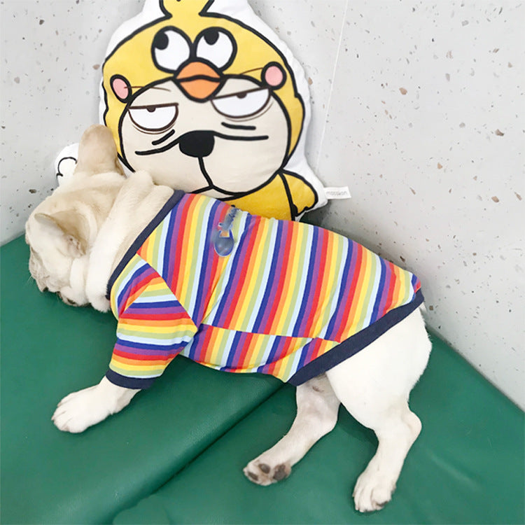 Maglia Cani Rainbow a Righe - Cotone Elasticizzato