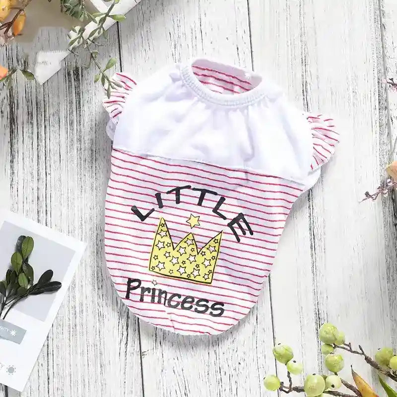 リトルプリンセス犬用Tシャツ - 柔らかいコットン