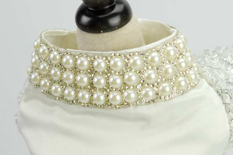 White Dog Ceremony Dress with Pearls "Jasmine"