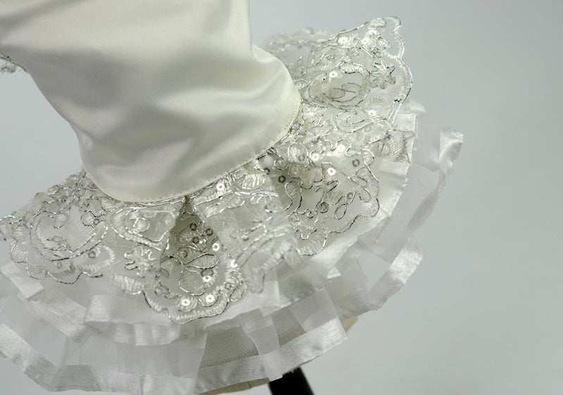White Dog Ceremony Dress with Pearls "Jasmine"