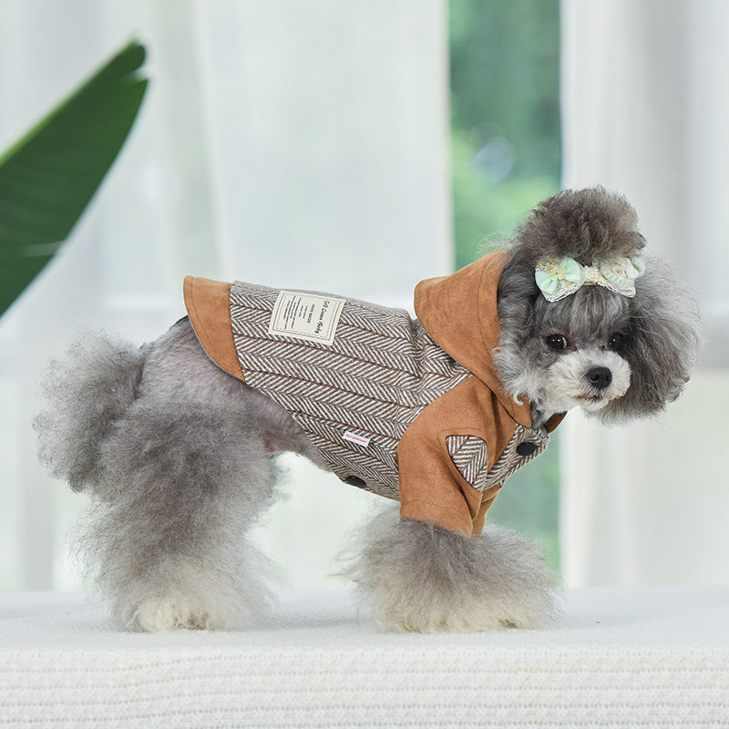 Suede Coat for Maltese "Monaco" Elegant and Warm