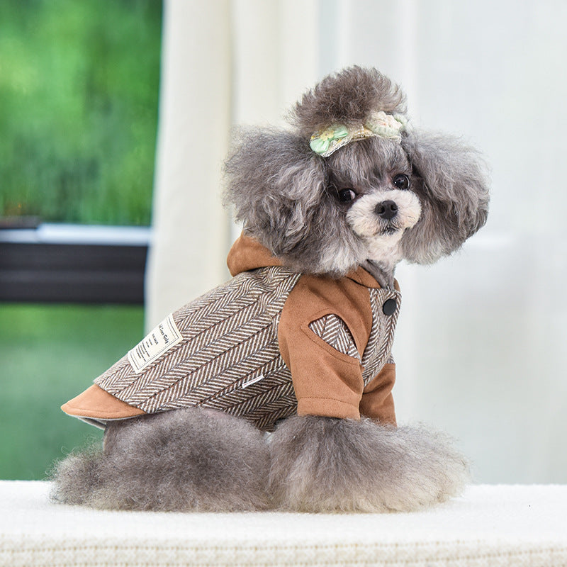 Suede Coat for Maltese "Monaco" Elegant and Warm