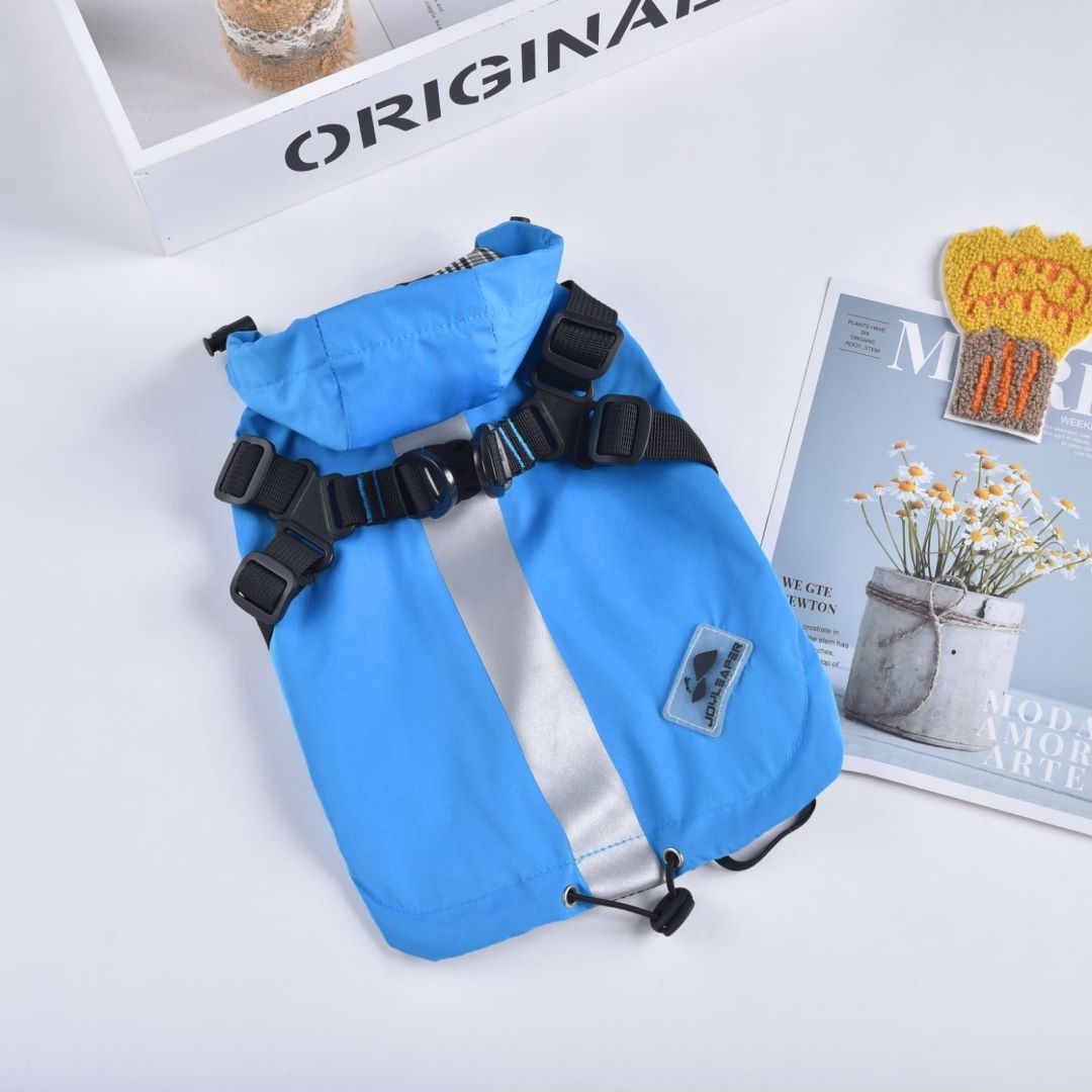 Impermeabile per Cani con Pettorina Integrata Modello Joy – Protezione Totale per il Tuo Pet - Dog Moda