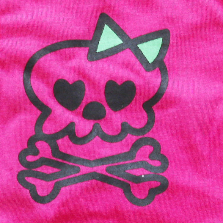 Maglietta in cotone per cani "Pink Skull" - Stile unico e comfort assoluto