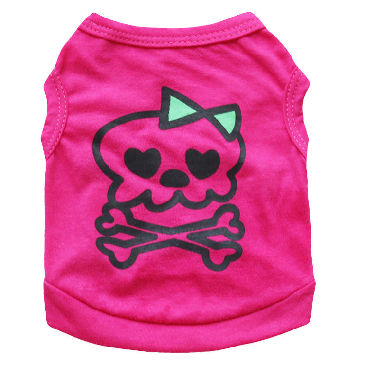 Maglietta in cotone per cani "Pink Skull" - Stile unico e comfort assoluto