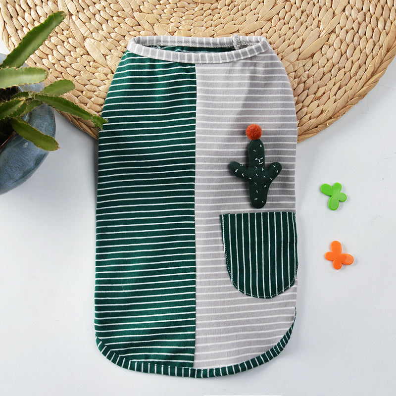 Maglietta per Cani "Cactus" - Smanicata in Cotone Elasticizzato