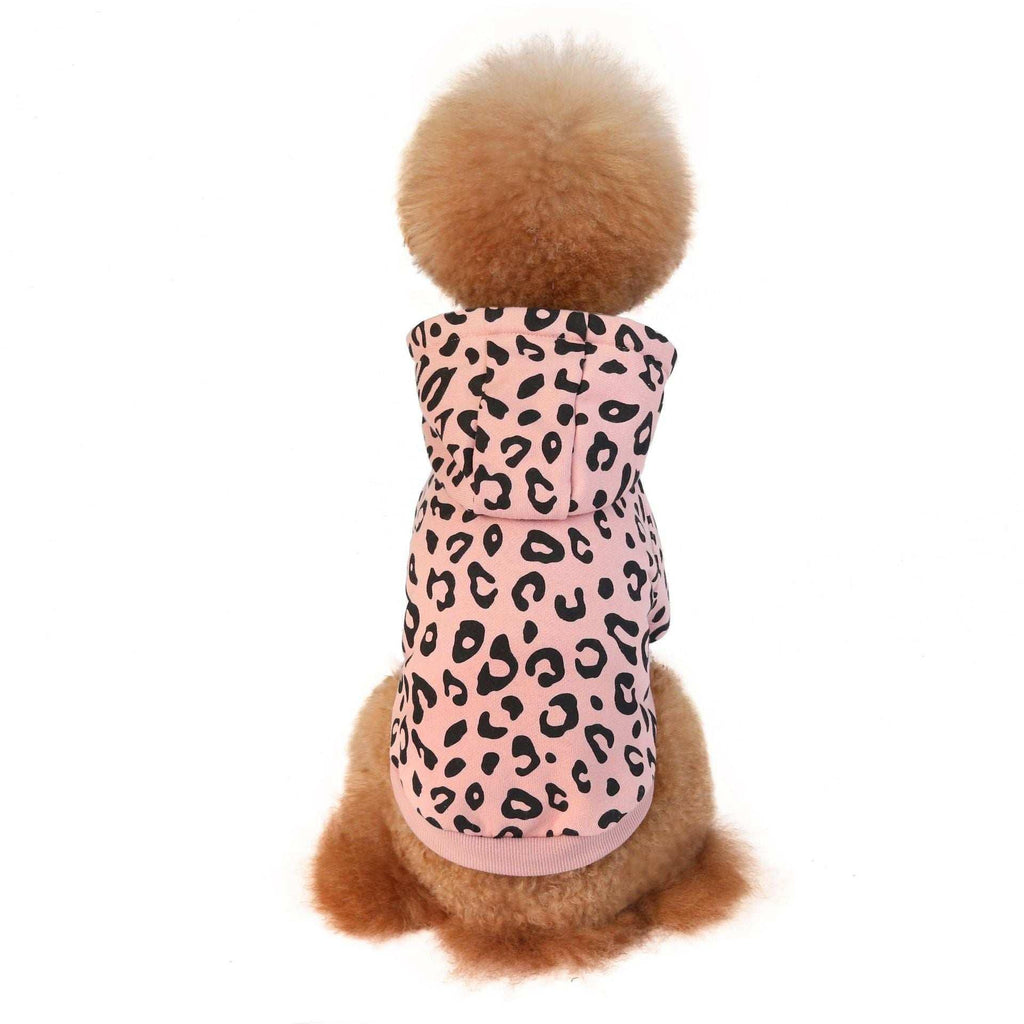 Luipaardprint trui voor honden met capuchon - trendy stijl