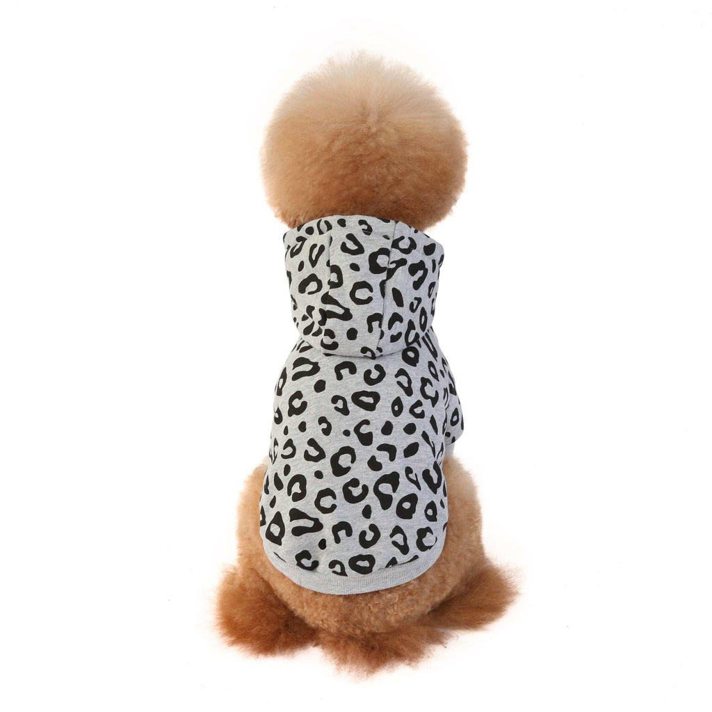 Luipaardprint trui voor honden met capuchon - trendy stijl